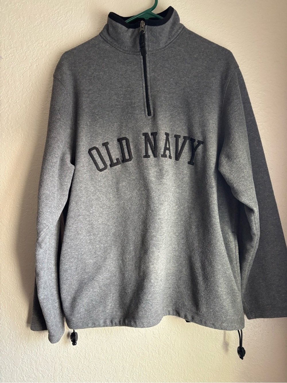 Old Navy Gray Half-Zip Logo Sweater